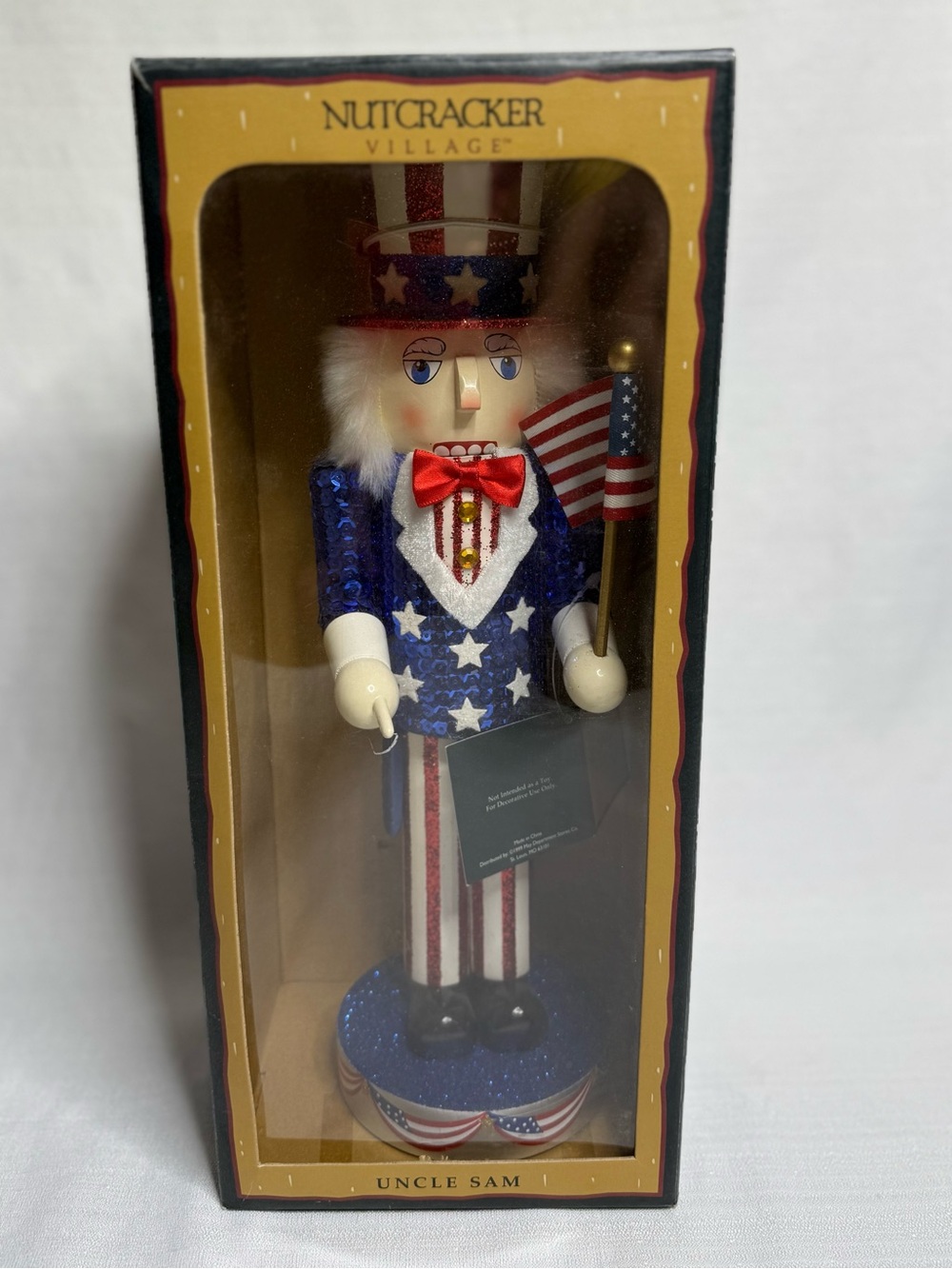 1999 Nutcracker Patriotic Uncle Sam 13” Nutcracker Village Old World